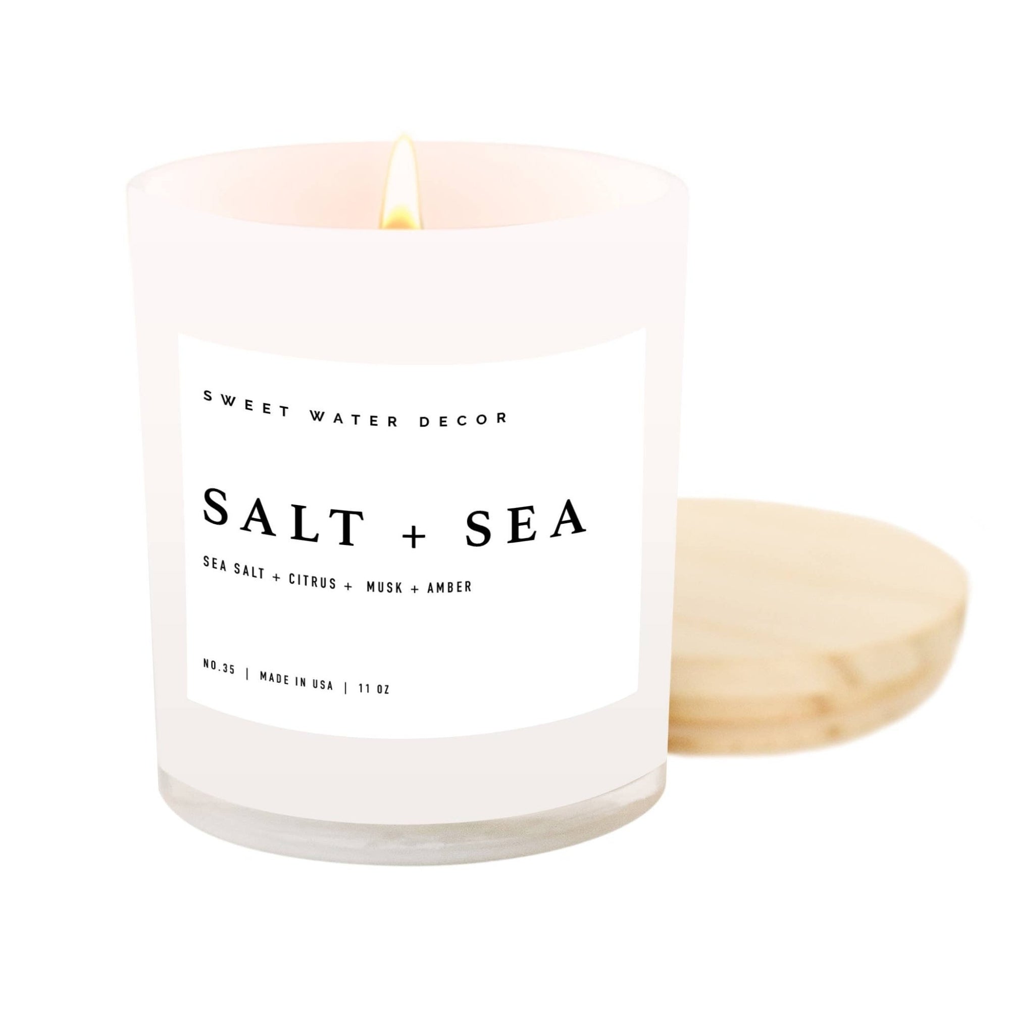 Salt and Sea 11 oz Soy Candle - Home Decor & Gifts - Olivia Macaron