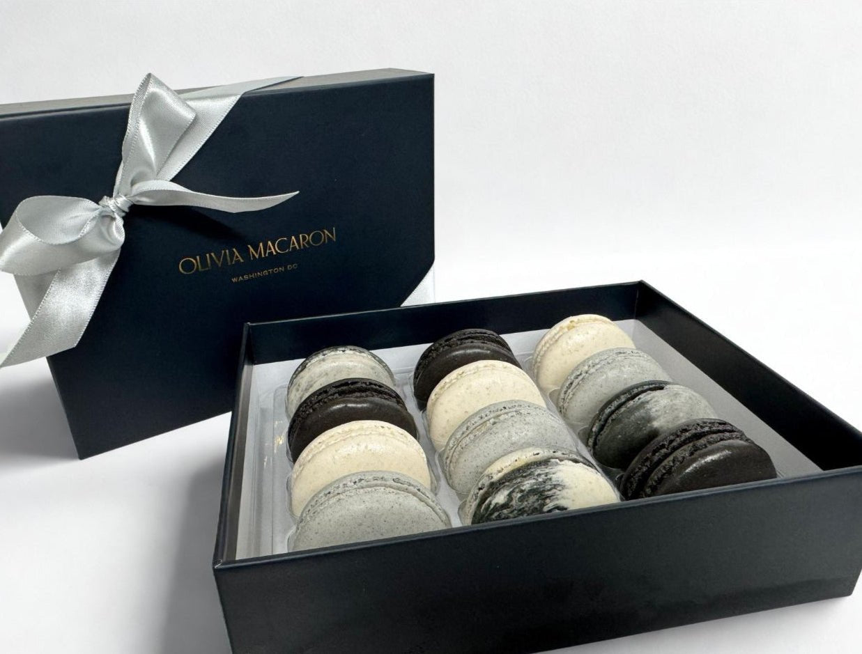 Shades of Grey Macaron Gift Box - Olivia Macaron