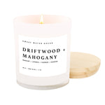 Driftwood and Mahogany 11 oz Soy Candle - Olivia Macaron