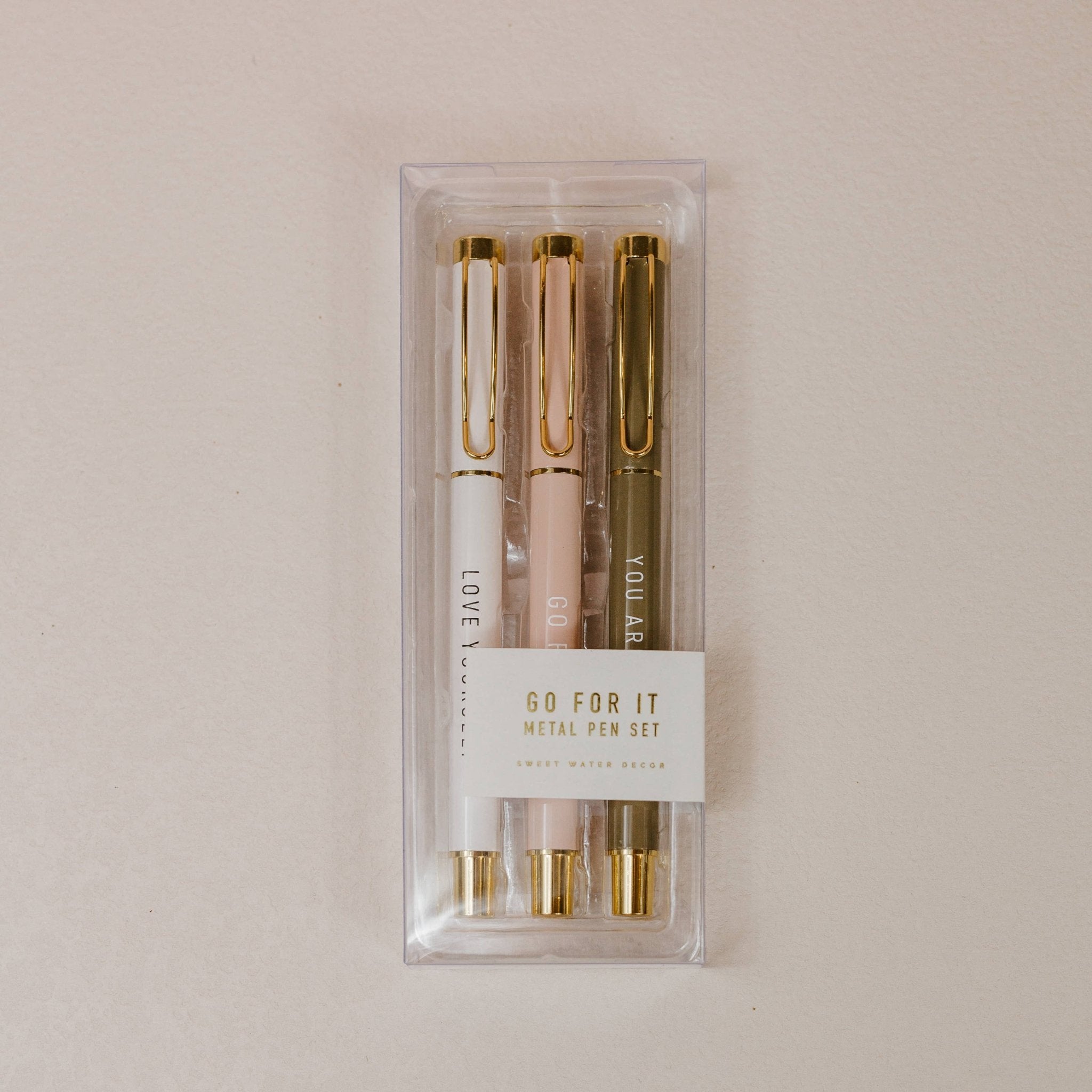 Go For It Metal Pen Set - Home Decor & Gifts - Olivia Macaron