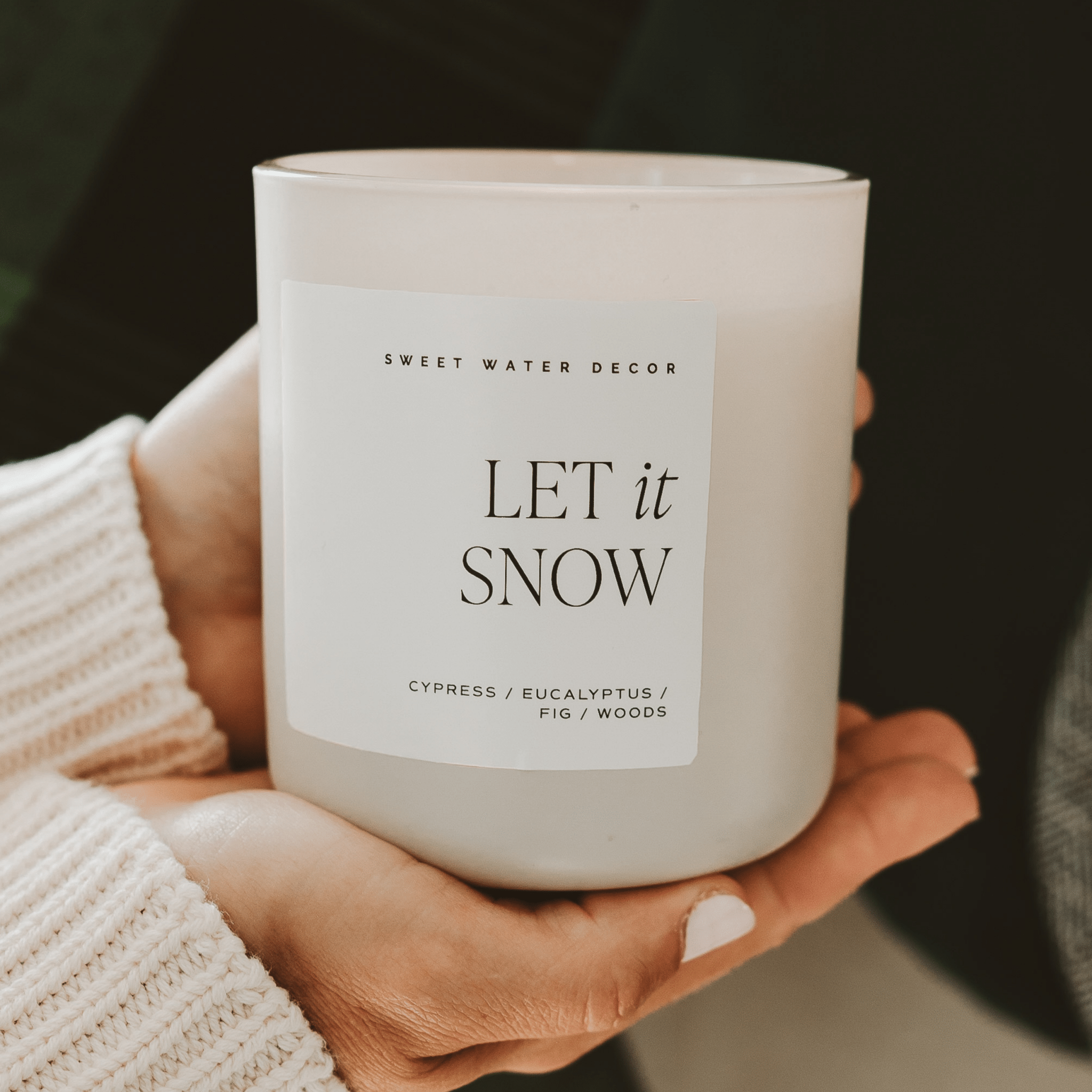 Let It Snow 15 oz Soy Candle, Matte Jar - Home Decor - Olivia Macaron