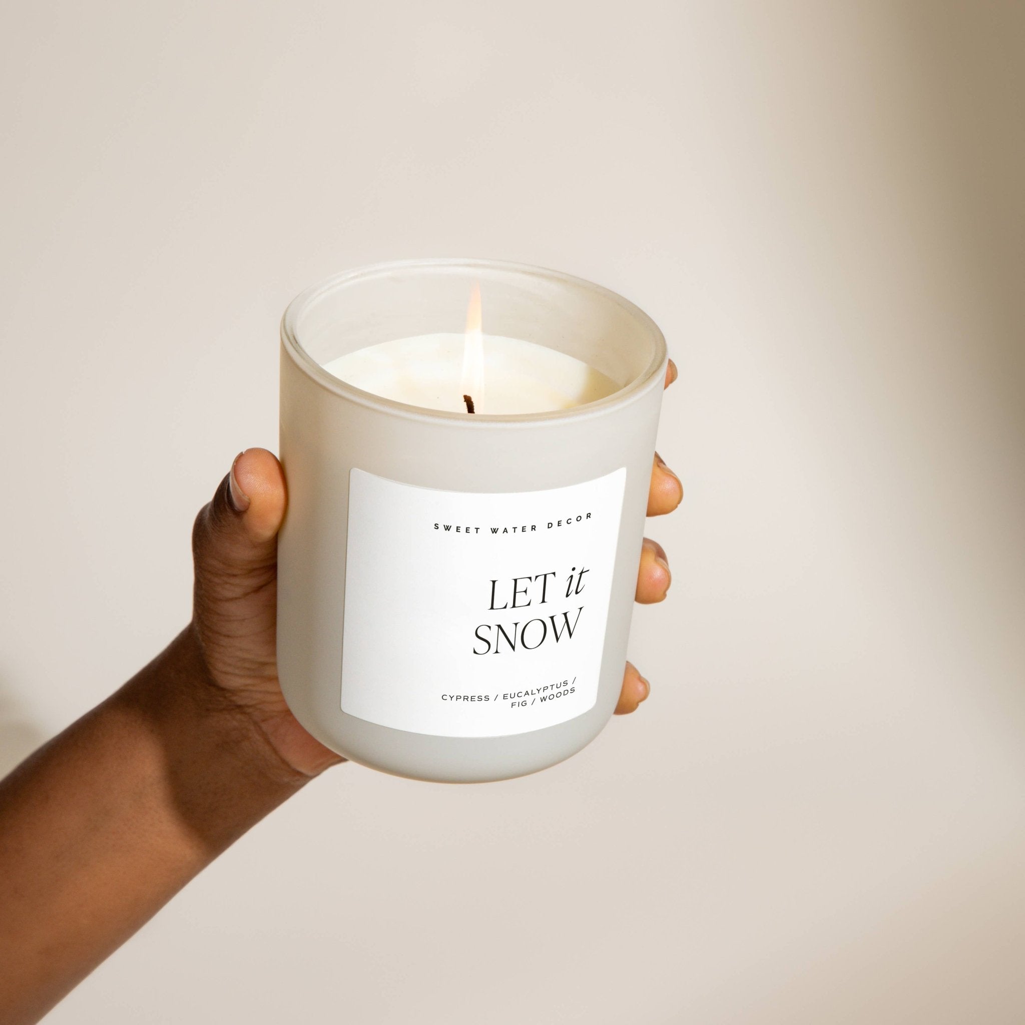 Let It Snow 15 oz Soy Candle, Matte Jar - Home Decor - Olivia Macaron
