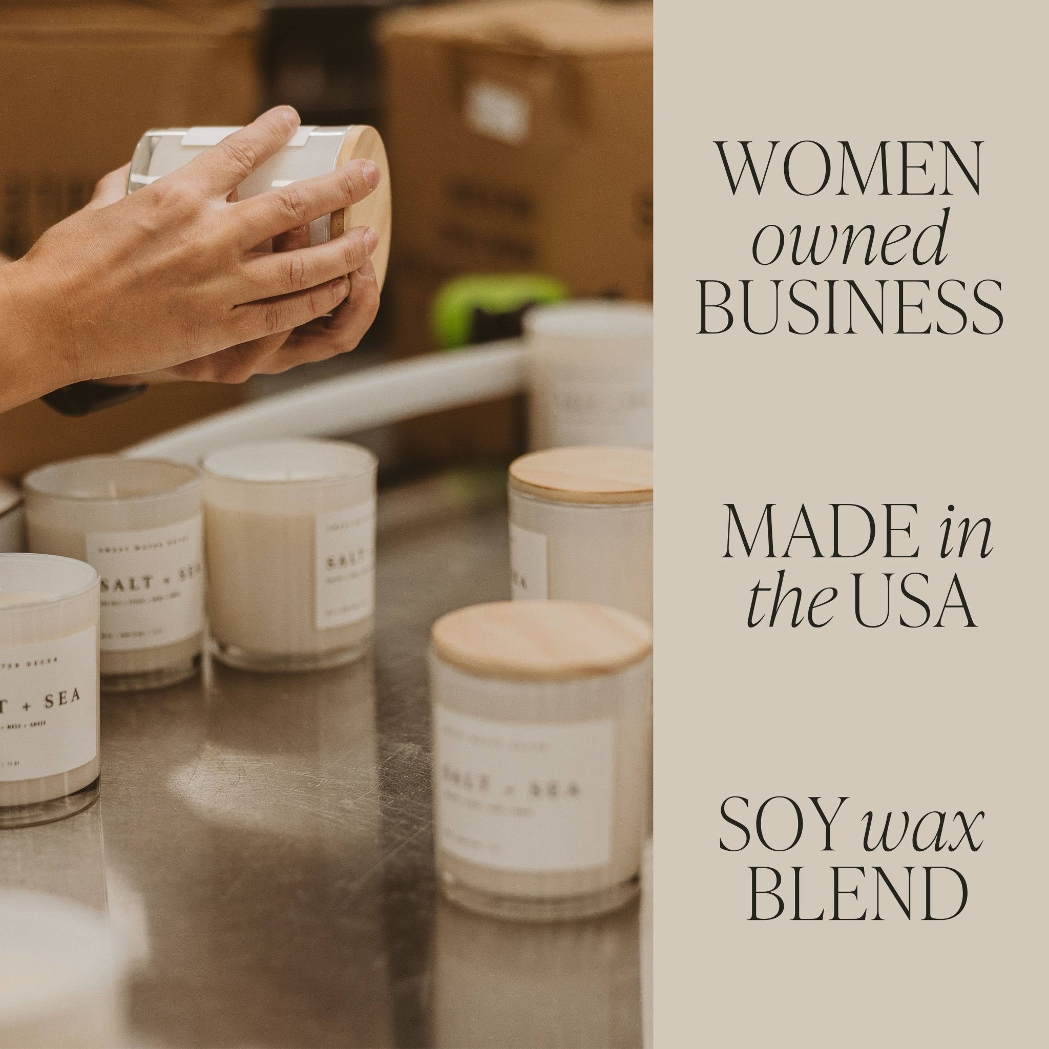 Salt and Sea 11 oz Soy Candle - Home Decor & Gifts - Olivia Macaron