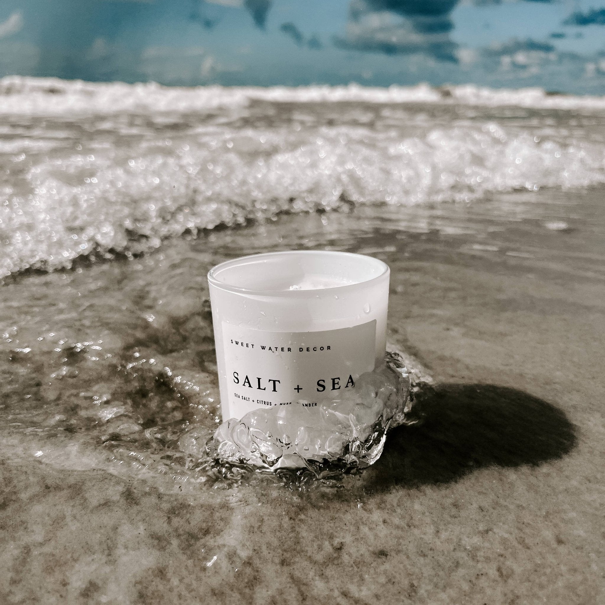 Salt and Sea 11 oz Soy Candle - Home Decor & Gifts - Olivia Macaron