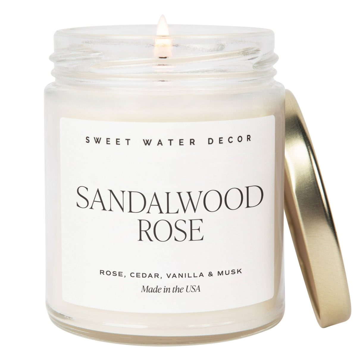 Sandalwood Rose 9 oz Soy Candle - Home Decor &amp; Gifts - Olivia Macaron