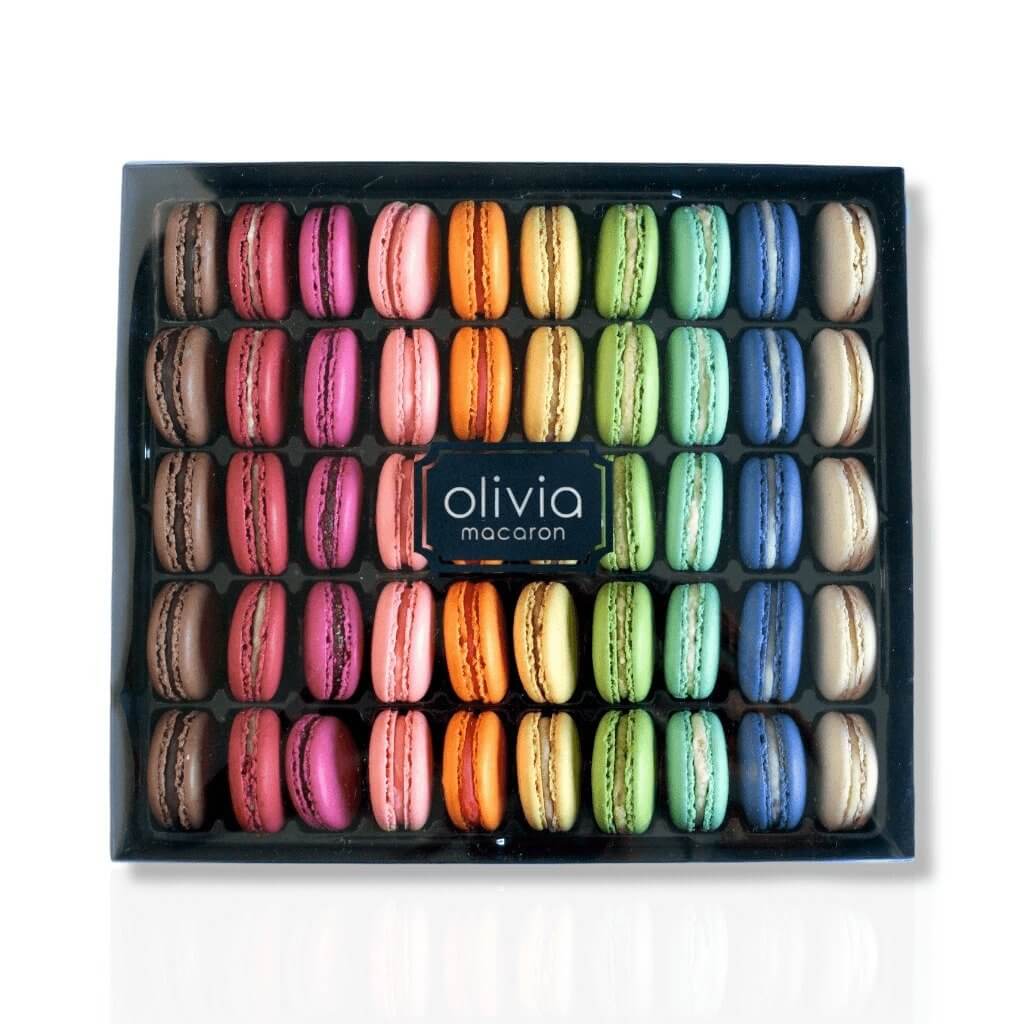 Gift Box of 50 Macarons - Olivia Macaron